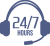24/7 hours headset icon